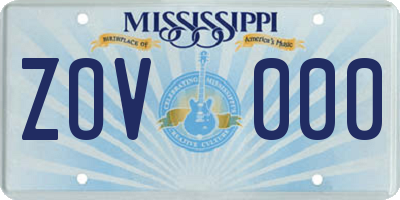 MS license plate ZOV000