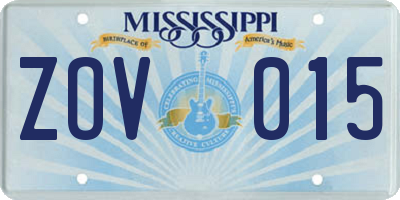MS license plate ZOV015