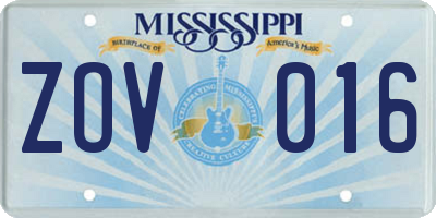 MS license plate ZOV016