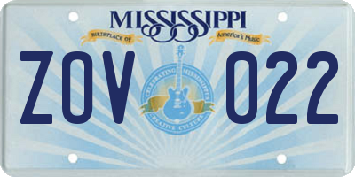 MS license plate ZOV022