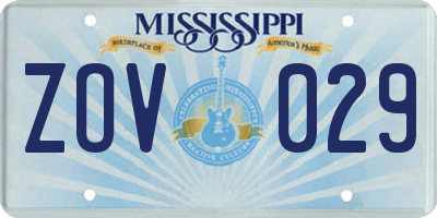 MS license plate ZOV029