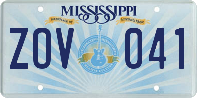 MS license plate ZOV041
