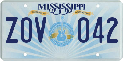 MS license plate ZOV042