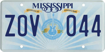 MS license plate ZOV044