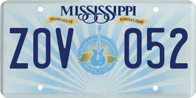 MS license plate ZOV052