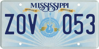 MS license plate ZOV053
