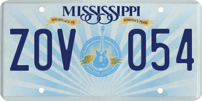 MS license plate ZOV054