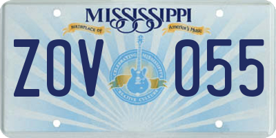 MS license plate ZOV055