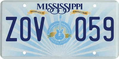 MS license plate ZOV059