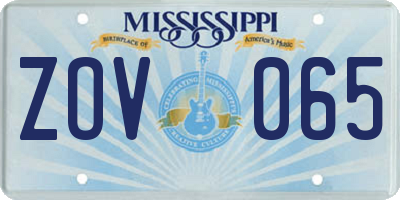 MS license plate ZOV065