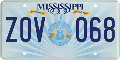 MS license plate ZOV068