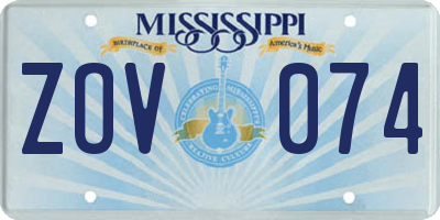 MS license plate ZOV074