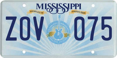 MS license plate ZOV075
