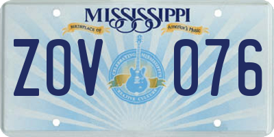 MS license plate ZOV076