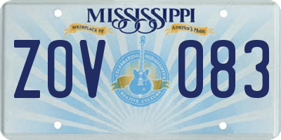 MS license plate ZOV083