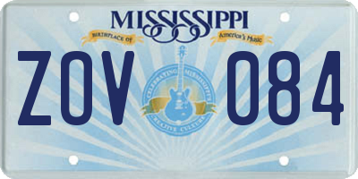 MS license plate ZOV084