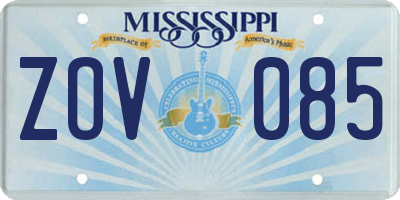 MS license plate ZOV085