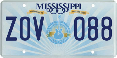 MS license plate ZOV088