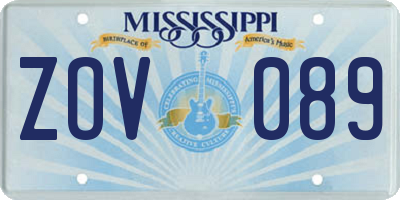 MS license plate ZOV089
