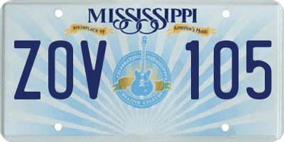 MS license plate ZOV105
