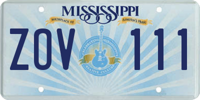 MS license plate ZOV111