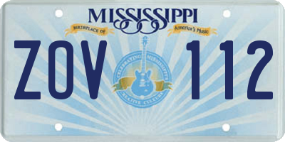 MS license plate ZOV112