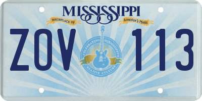 MS license plate ZOV113