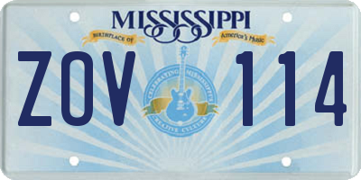 MS license plate ZOV114