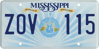 MS license plate ZOV115