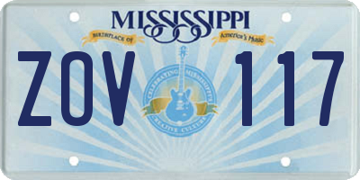 MS license plate ZOV117