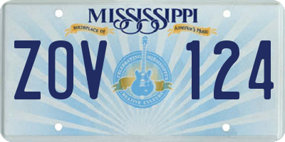 MS license plate ZOV124