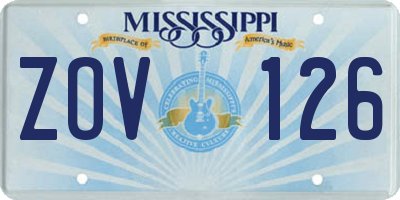 MS license plate ZOV126