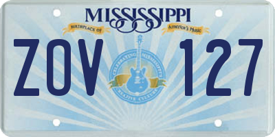 MS license plate ZOV127