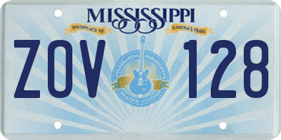 MS license plate ZOV128