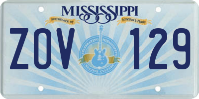 MS license plate ZOV129
