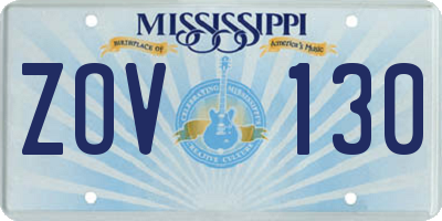 MS license plate ZOV130