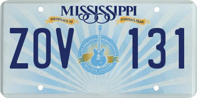 MS license plate ZOV131