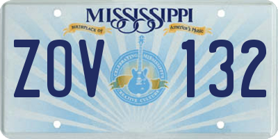 MS license plate ZOV132