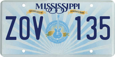 MS license plate ZOV135