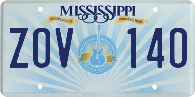 MS license plate ZOV140