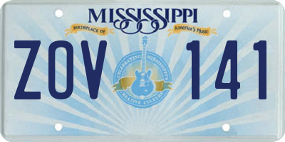 MS license plate ZOV141