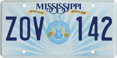 MS license plate ZOV142