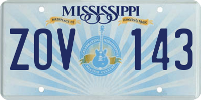 MS license plate ZOV143