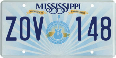 MS license plate ZOV148