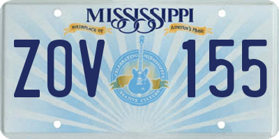 MS license plate ZOV155
