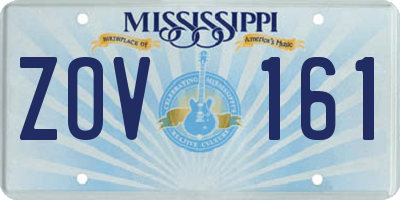 MS license plate ZOV161