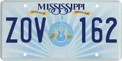 MS license plate ZOV162
