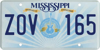 MS license plate ZOV165