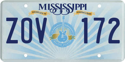 MS license plate ZOV172
