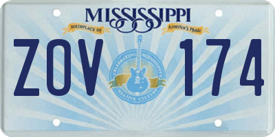 MS license plate ZOV174
